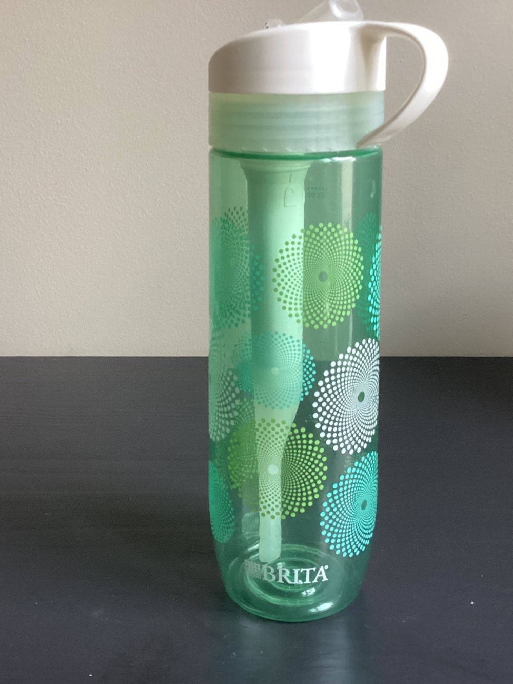 Brita Water Filter Bottle Green Geometric Design BPA Free